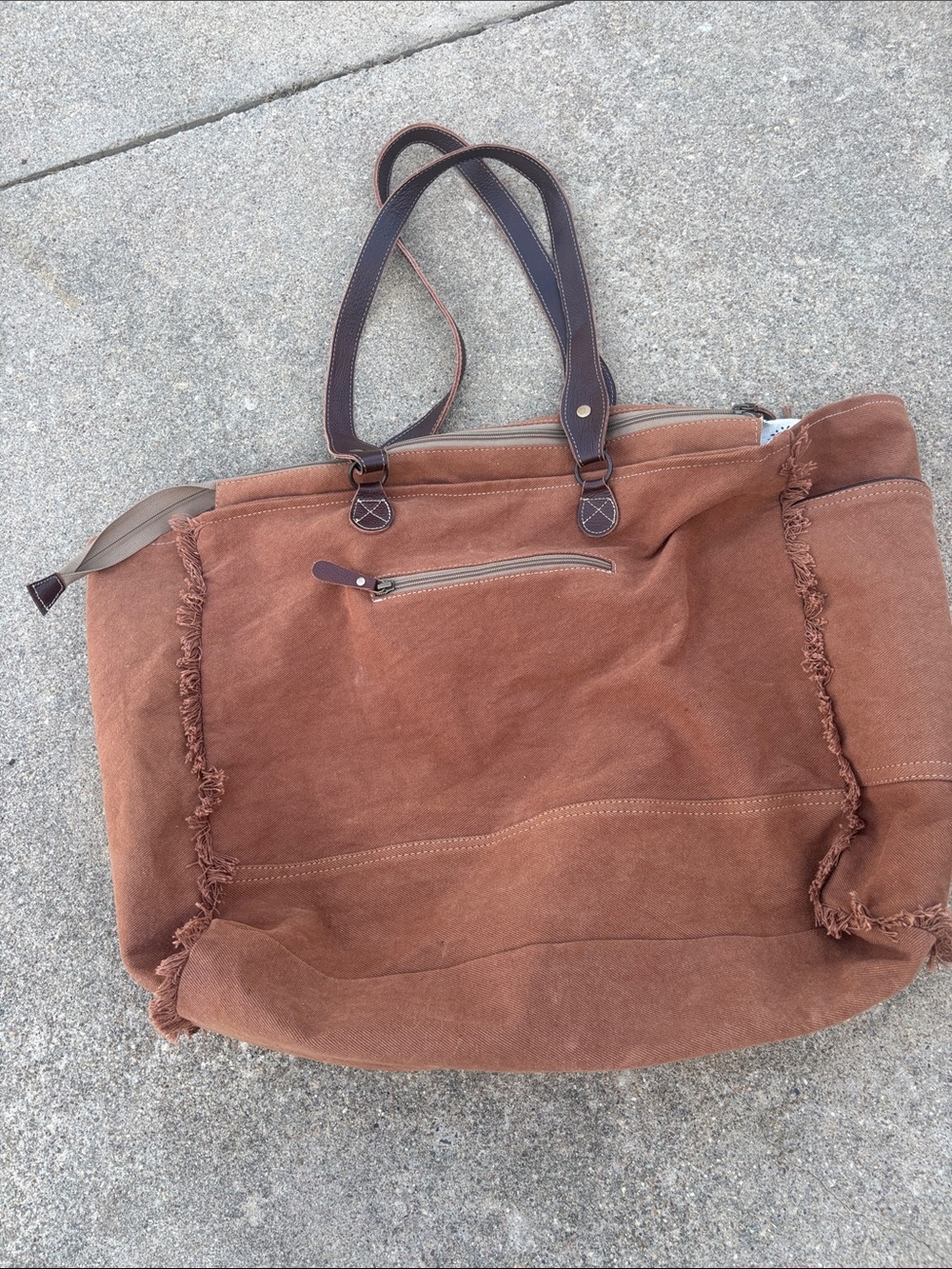 Myra “Juniper” canvas and hairon weekender bag - Picture 8 of 16